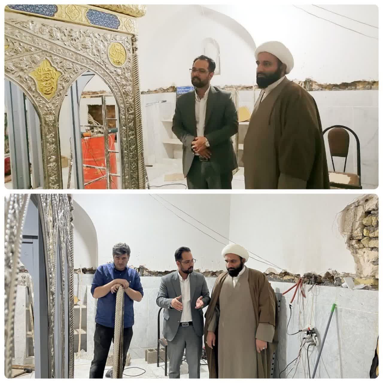 بازدید از روند نصب ضریح و بازسازی بقعه علی بن مهزیار