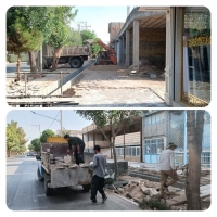 شروع عملیات کف سازی و پیاده رو سازی در خیابان شهید بهشتی